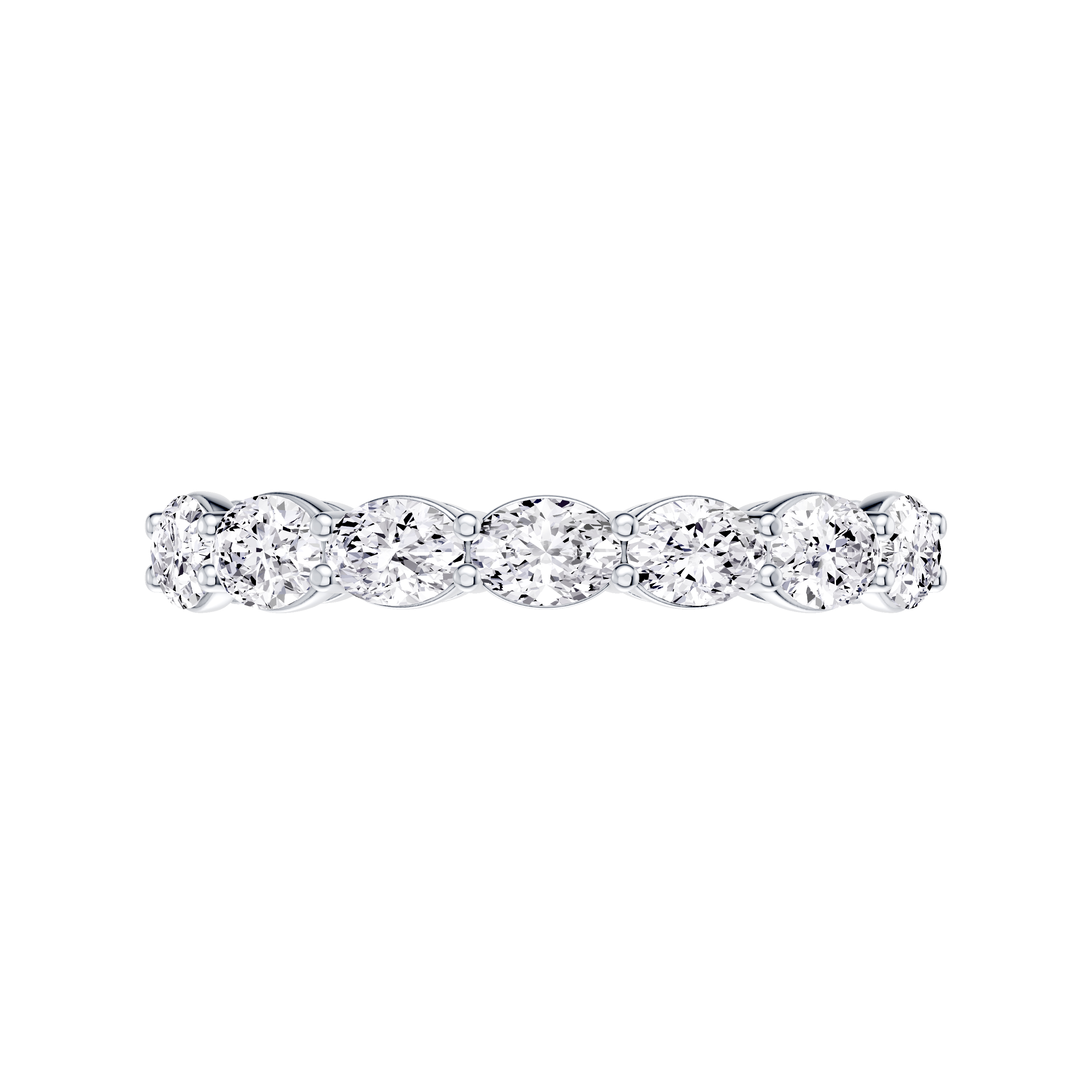 18K White Gold East-West Oval 7-Stone Lab Diamond Band (1.00 ct. tw.)